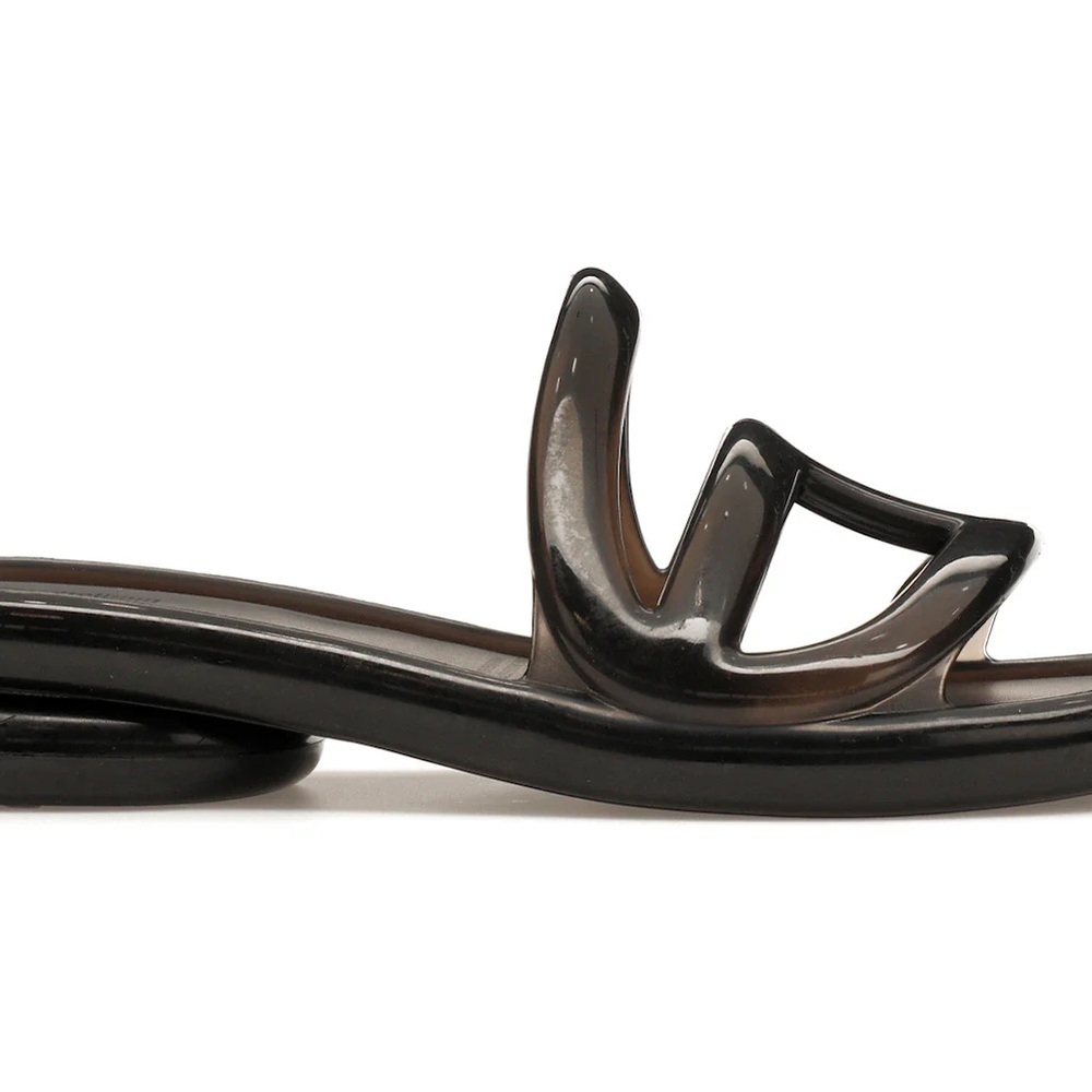 New Telfar Melissa collab Jelly slides black rubber flats  sandals shoes Sz 6